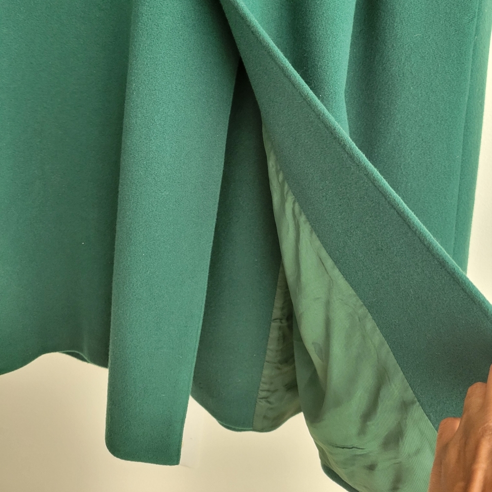 LES COPAINS Vintage Elegant Emeral Green Cashmere Wool Blend Full Length Coat - Picture 6 of 8